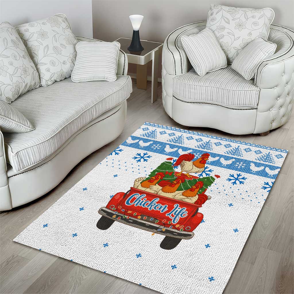 Chicken Life Christmas Area Rug Xmas Holiday Patterns - Wonder Print Shop