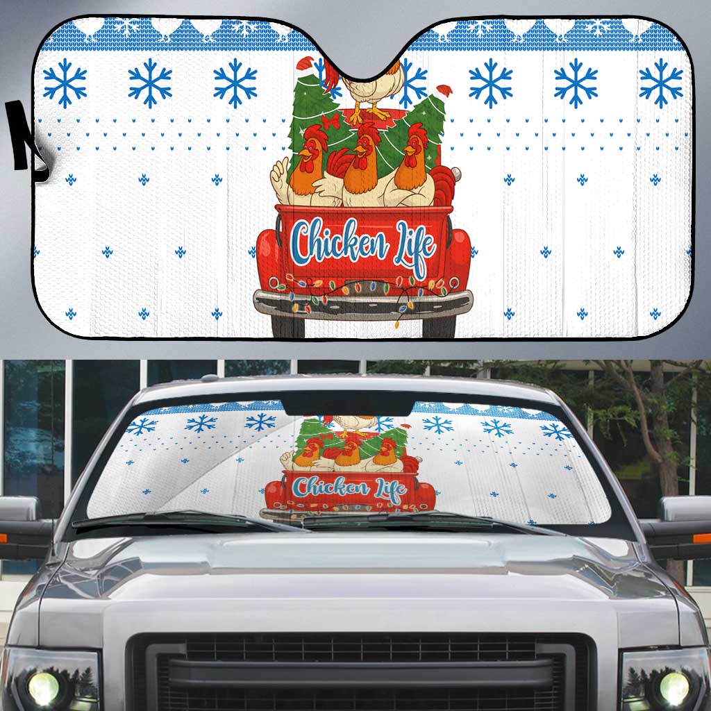 Chicken Life Christmas Auto Sun Shade Xmas Holiday Patterns - Wonder Print Shop