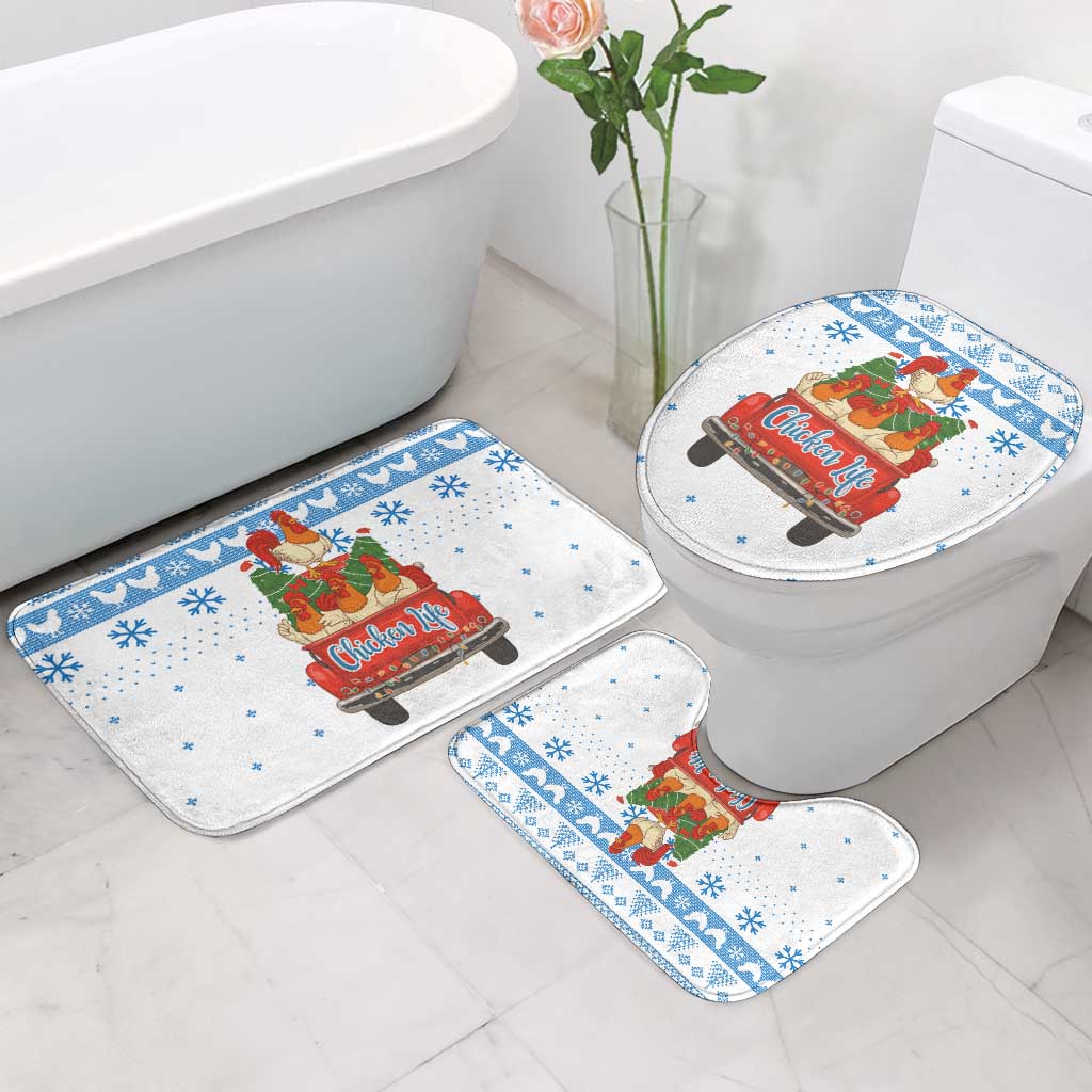 Chicken Life Christmas Bathroom Set Xmas Holiday Patterns - Wonder Print Shop