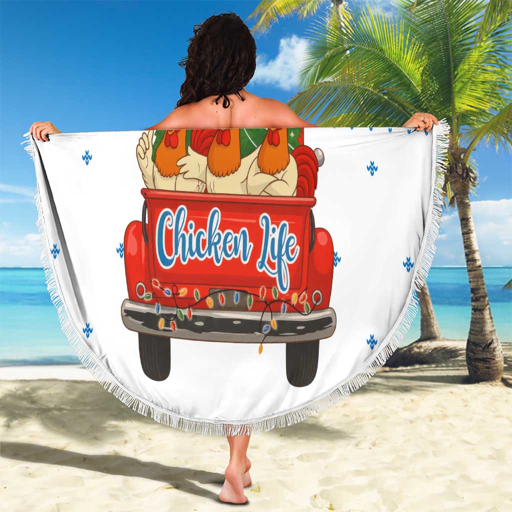 Chicken Life Christmas Beach Blanket Xmas Holiday Patterns - Wonder Print Shop