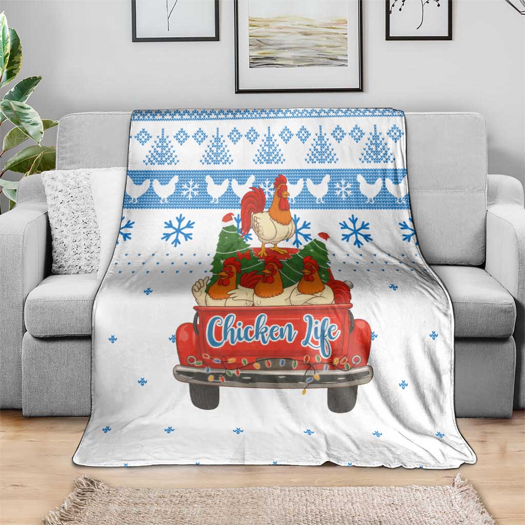 Chicken Life Christmas Blanket Xmas Holiday Patterns - Wonder Print Shop
