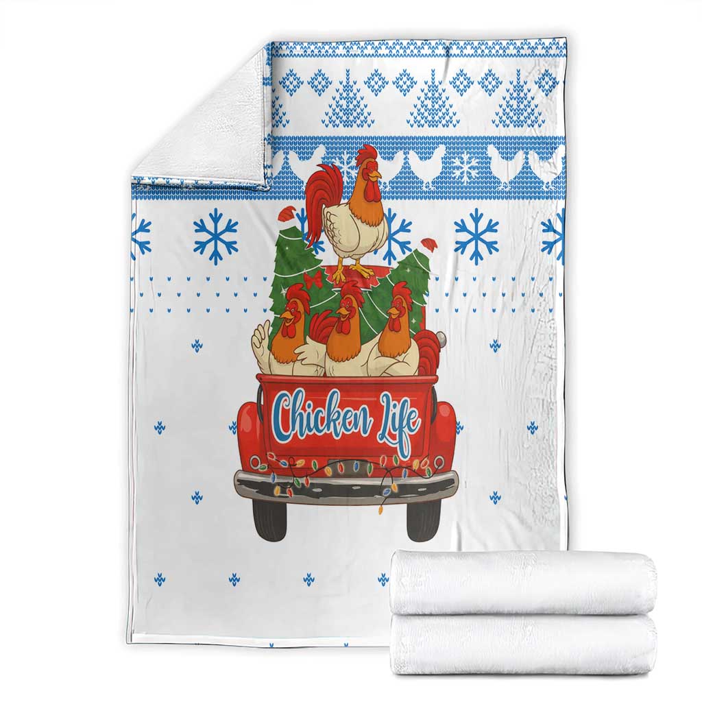 Chicken Life Christmas Blanket Xmas Holiday Patterns - Wonder Print Shop