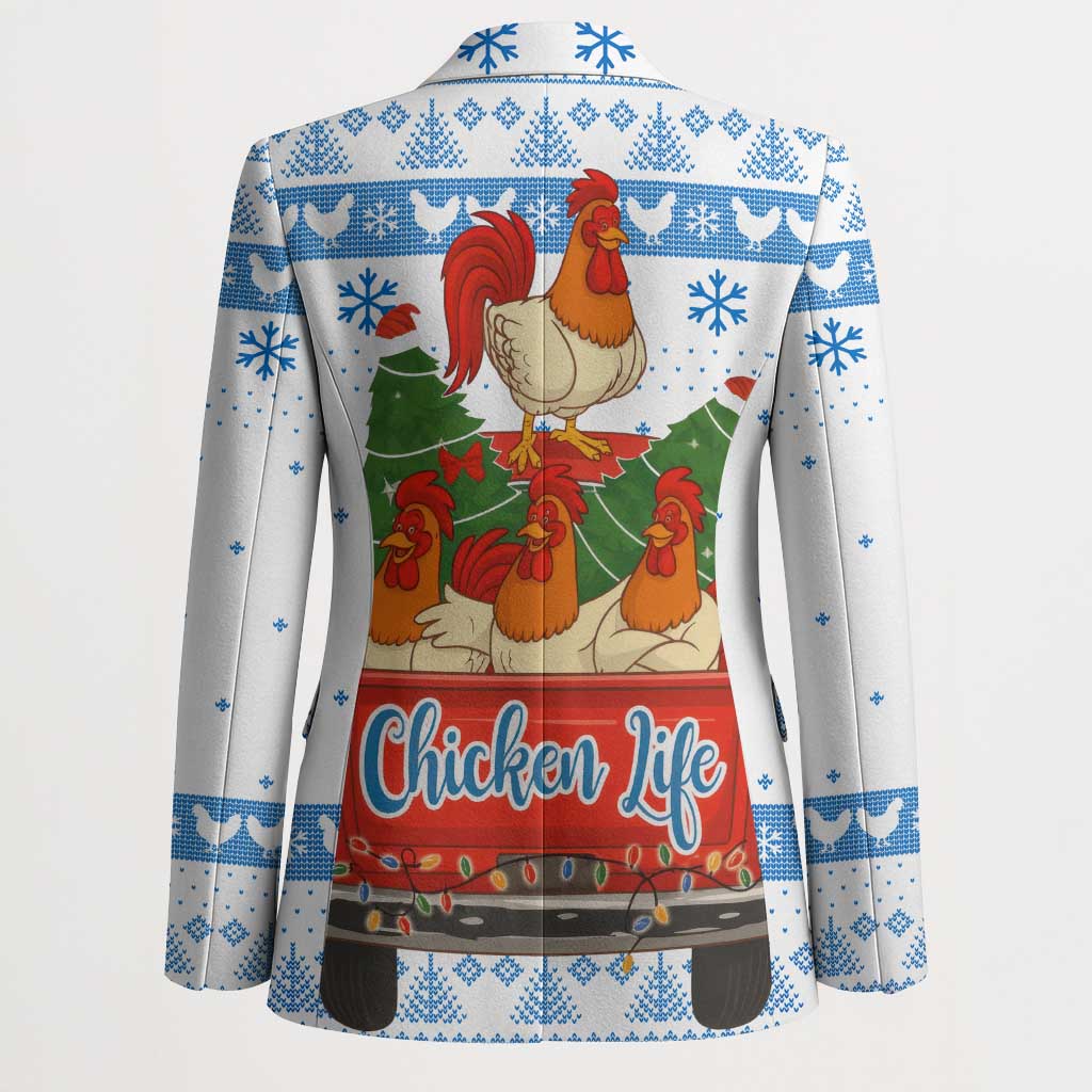 Chicken Life Christmas Blazer Xmas Holiday Patterns - Wonder Print Shop