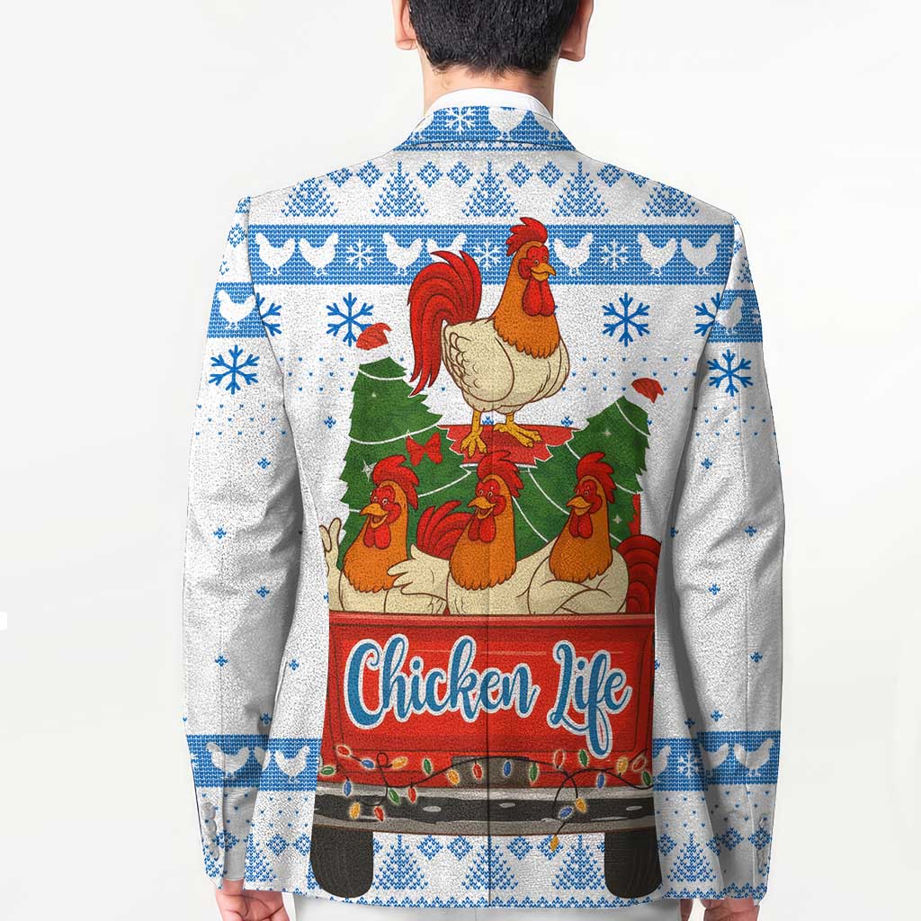 Chicken Life Christmas Blazer Xmas Holiday Patterns - Wonder Print Shop