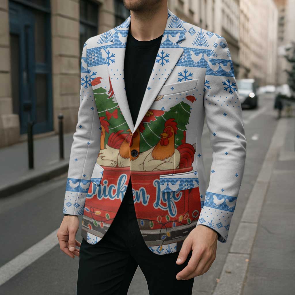 Chicken Life Christmas Blazer Xmas Holiday Patterns - Wonder Print Shop