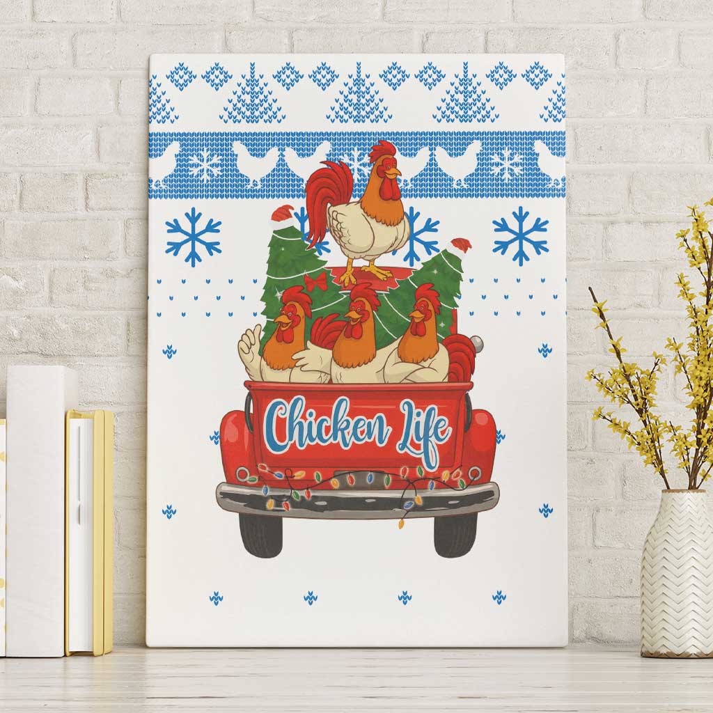 Chicken Life Christmas Canvas Wall Art Xmas Holiday Patterns - Wonder Print Shop