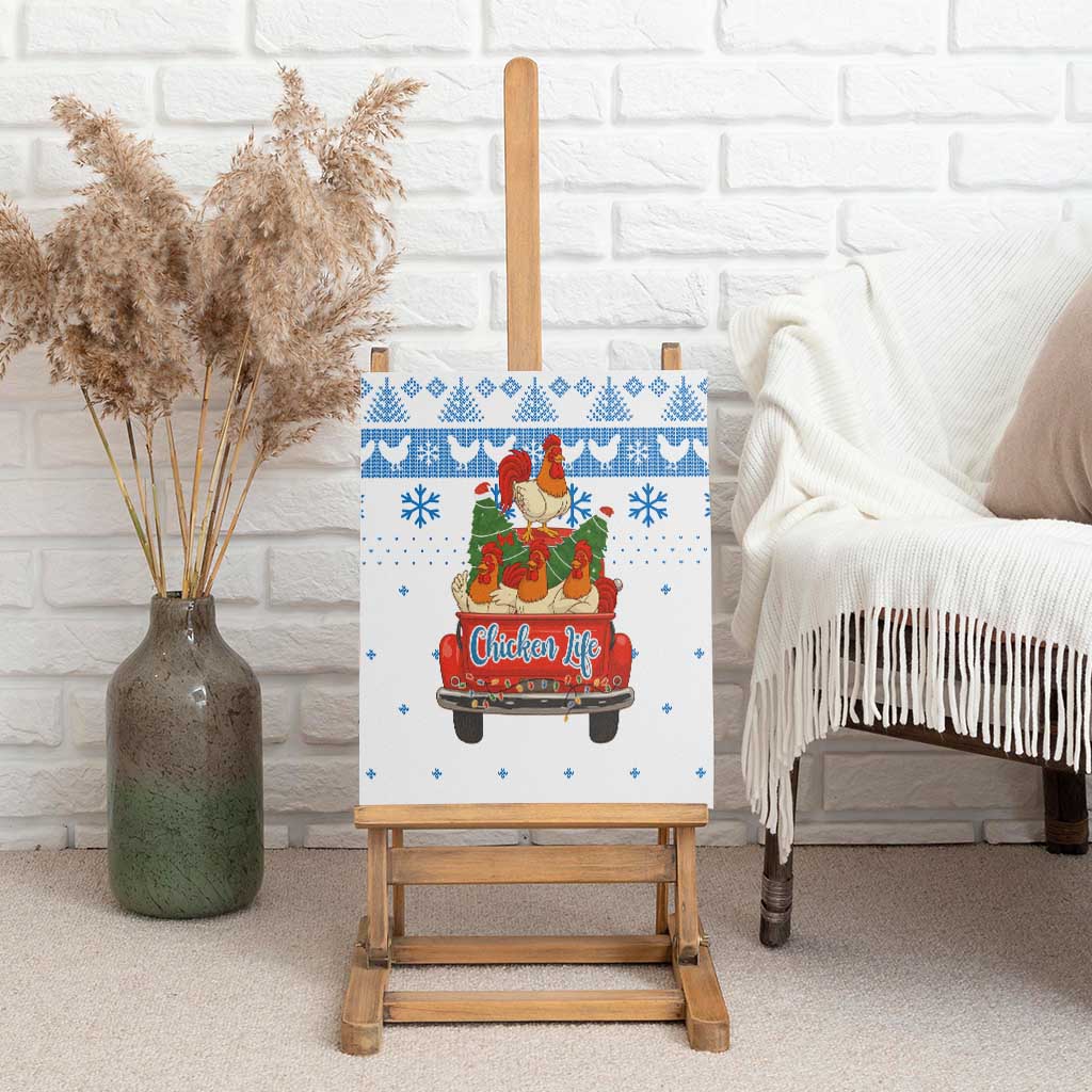 Chicken Life Christmas Canvas Wall Art Xmas Holiday Patterns - Wonder Print Shop