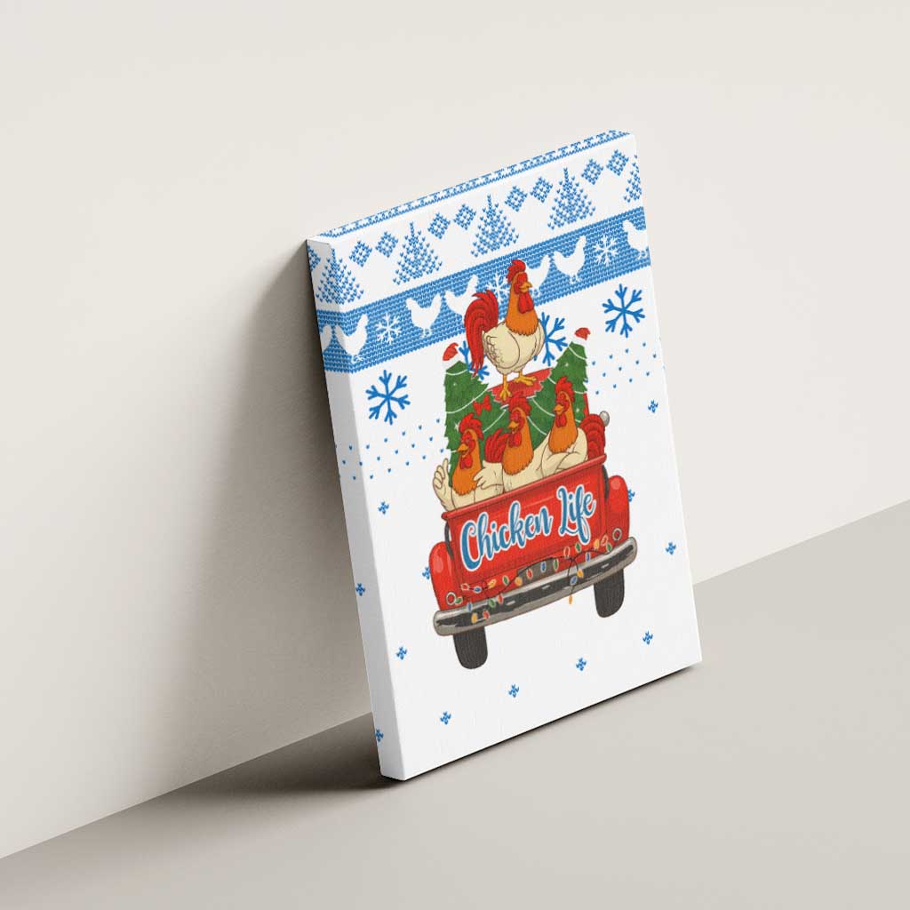 Chicken Life Christmas Canvas Wall Art Xmas Holiday Patterns - Wonder Print Shop
