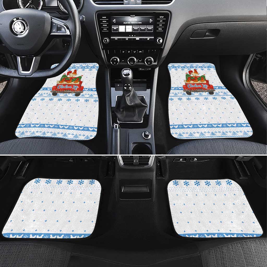Chicken Life Christmas Car Mats Xmas Holiday Patterns - Wonder Print Shop