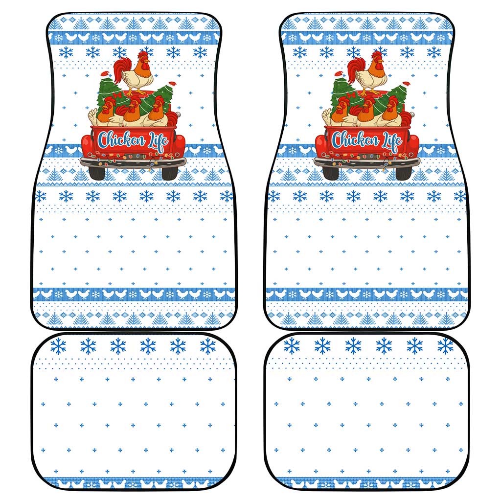 Chicken Life Christmas Car Mats Xmas Holiday Patterns - Wonder Print Shop