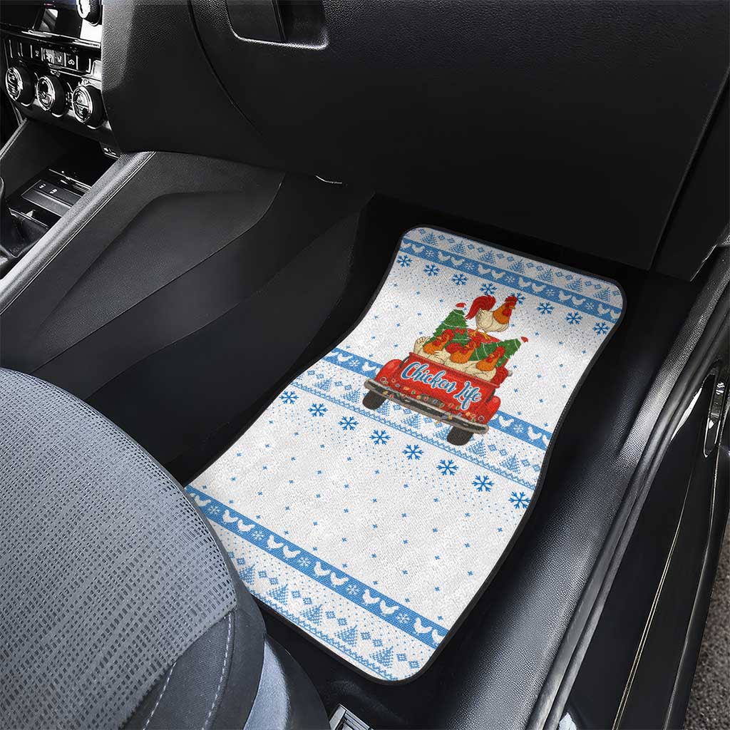Chicken Life Christmas Car Mats Xmas Holiday Patterns - Wonder Print Shop