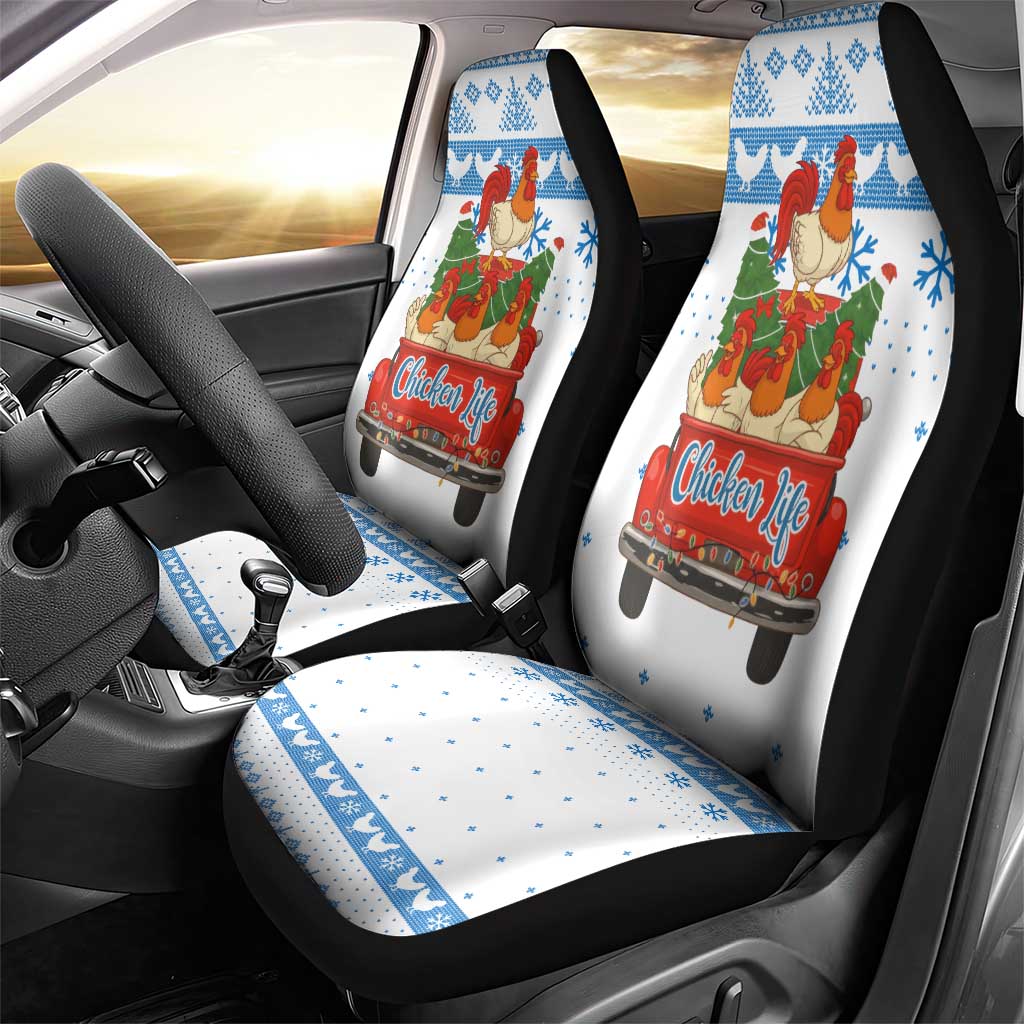 Chicken Life Christmas Car Seat Cover Xmas Holiday Patterns - Wonder Print Shop