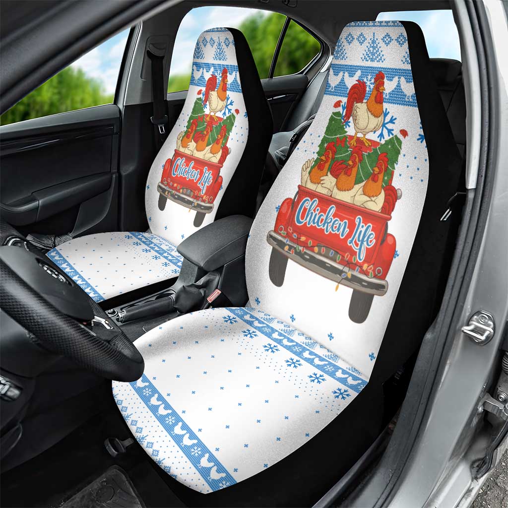 Chicken Life Christmas Car Seat Cover Xmas Holiday Patterns - Wonder Print Shop