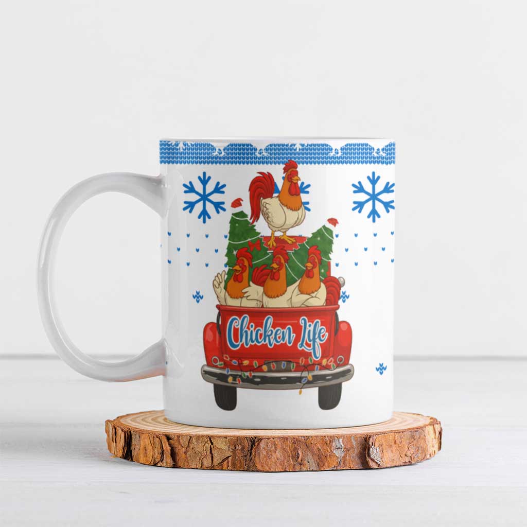 Chicken Life Christmas Ceramic Mug Xmas Holiday Patterns - Wonder Print Shop