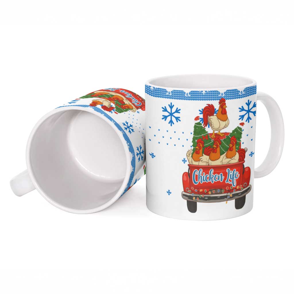 Chicken Life Christmas Ceramic Mug Xmas Holiday Patterns - Wonder Print Shop