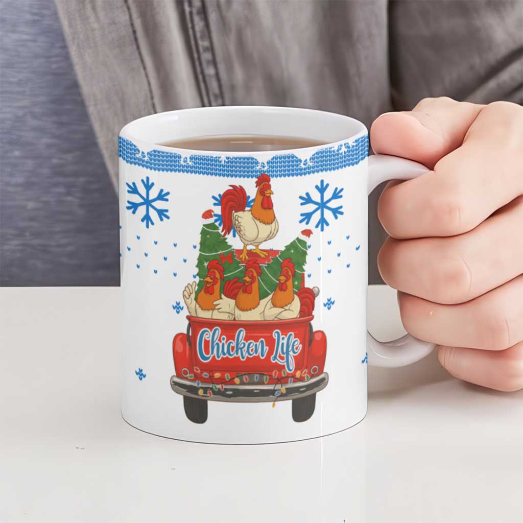 Chicken Life Christmas Ceramic Mug Xmas Holiday Patterns - Wonder Print Shop