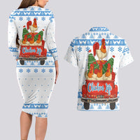 Chicken Life Christmas Couples Matching Long Sleeve Bodycon Dress and Hawaiian Shirt Xmas Holiday Patterns - Wonder Print Shop