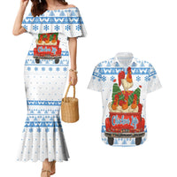 Chicken Life Christmas Couples Matching Mermaid Dress and Hawaiian Shirt Xmas Holiday Patterns - Wonder Print Shop