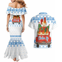 Chicken Life Christmas Couples Matching Mermaid Dress and Hawaiian Shirt Xmas Holiday Patterns - Wonder Print Shop