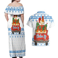 Chicken Life Christmas Couples Matching Off Shoulder Maxi Dress and Hawaiian Shirt Xmas Holiday Patterns - Wonder Print Shop