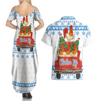 Chicken Life Christmas Couples Matching Summer Maxi Dress and Hawaiian Shirt Xmas Holiday Patterns - Wonder Print Shop
