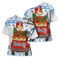 Chicken Life Christmas Cross Shoulder Shirt Xmas Holiday Patterns - Wonder Print Shop