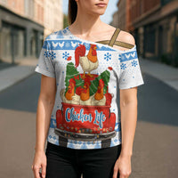 Chicken Life Christmas Cross Shoulder Shirt Xmas Holiday Patterns - Wonder Print Shop