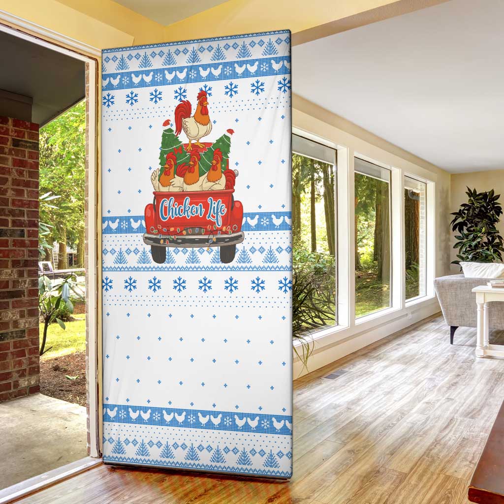 Chicken Life Christmas Door Cover Xmas Holiday Patterns - Wonder Print Shop