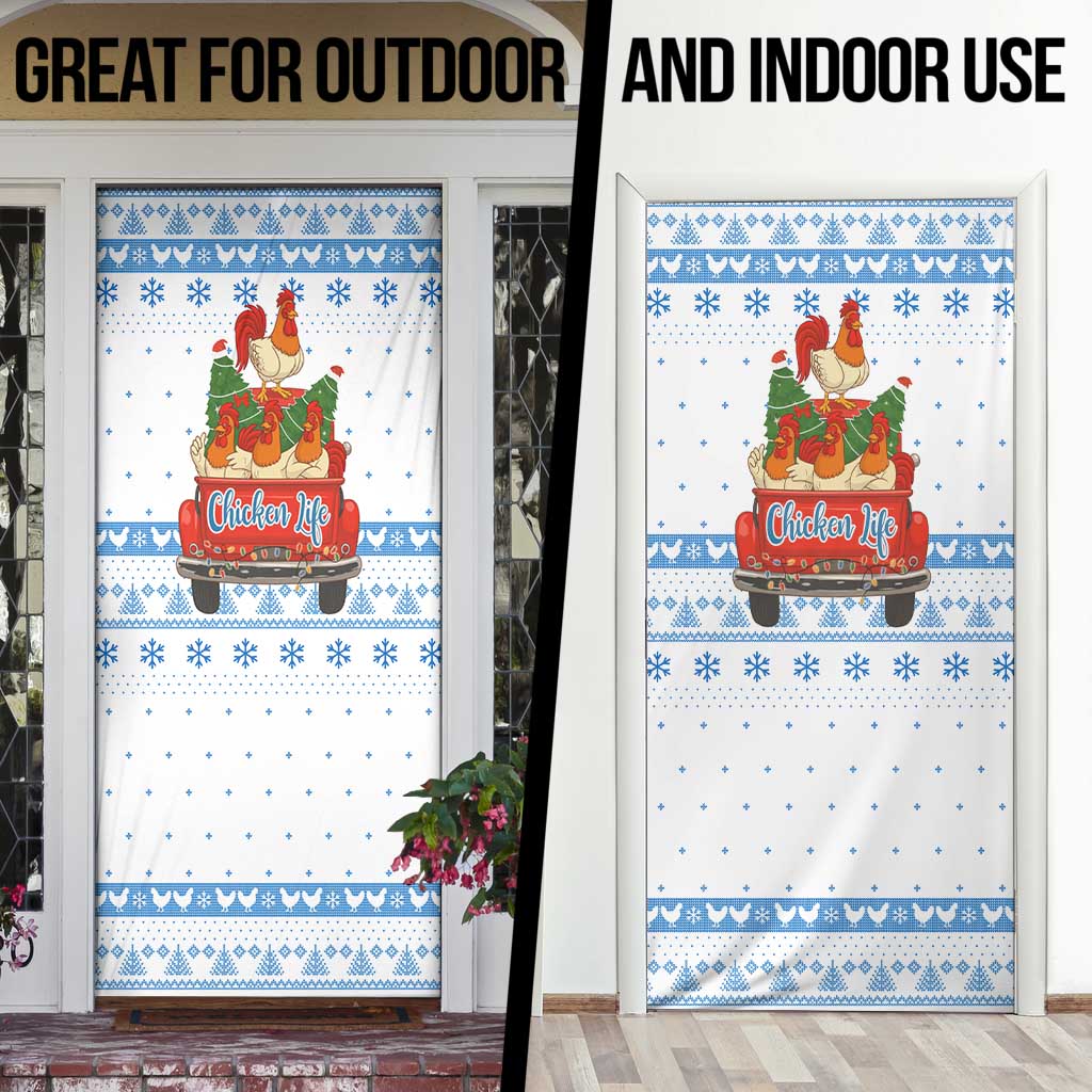 Chicken Life Christmas Door Cover Xmas Holiday Patterns - Wonder Print Shop