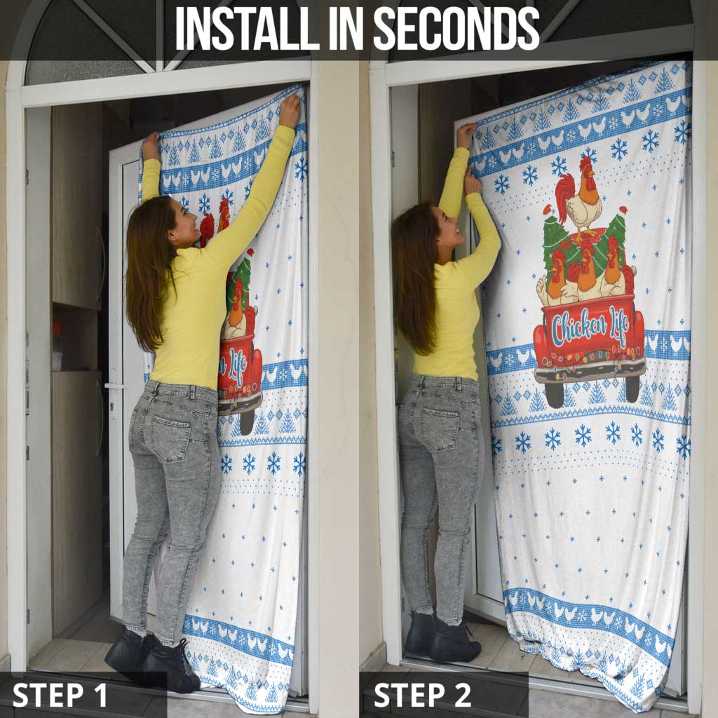 Chicken Life Christmas Door Cover Xmas Holiday Patterns - Wonder Print Shop
