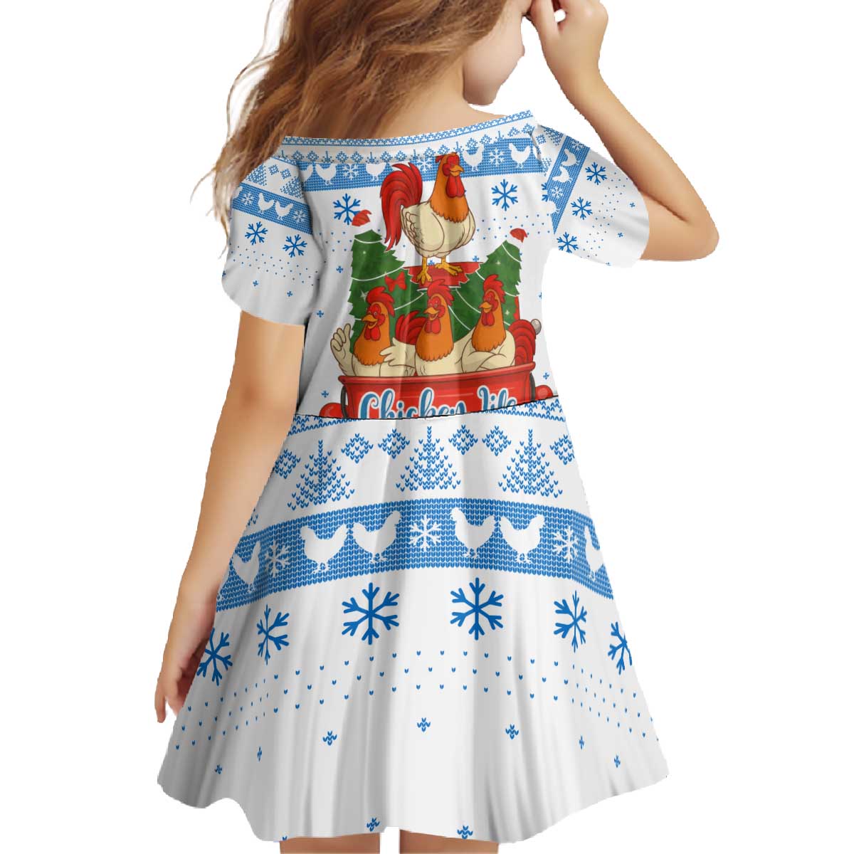 Chicken Life Christmas Family Matching Off The Shoulder Long Sleeve Dress and Hawaiian Shirt Xmas Holiday Patterns - Wonder Print Shop