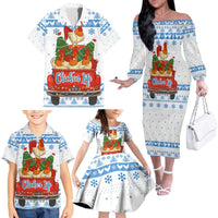 Chicken Life Christmas Family Matching Off The Shoulder Long Sleeve Dress and Hawaiian Shirt Xmas Holiday Patterns - Wonder Print Shop