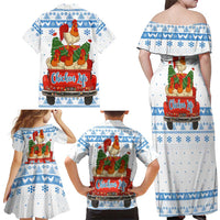Chicken Life Christmas Family Matching Off Shoulder Maxi Dress and Hawaiian Shirt Xmas Holiday Patterns - Wonder Print Shop