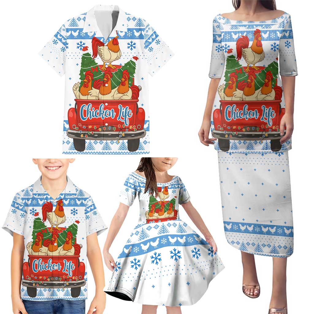 Chicken Life Christmas Family Matching Puletasi and Hawaiian Shirt Xmas Holiday Patterns - Wonder Print Shop