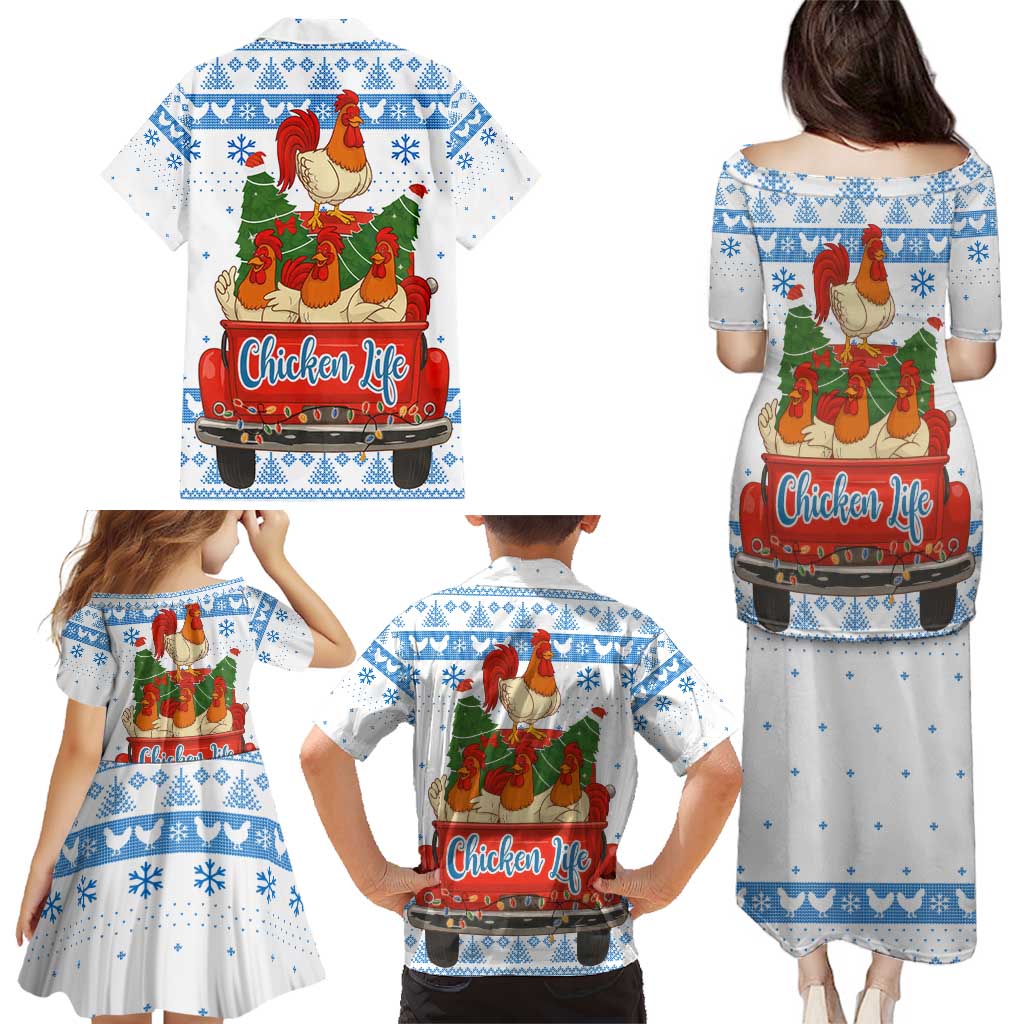 Chicken Life Christmas Family Matching Puletasi and Hawaiian Shirt Xmas Holiday Patterns - Wonder Print Shop
