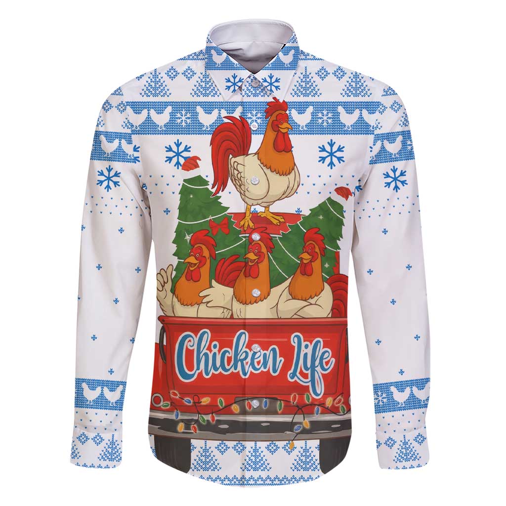 Chicken Life Christmas Family Matching Short Sleeve Bodycon Dress and Hawaiian Shirt Xmas Holiday Patterns - Wonder Print Shop