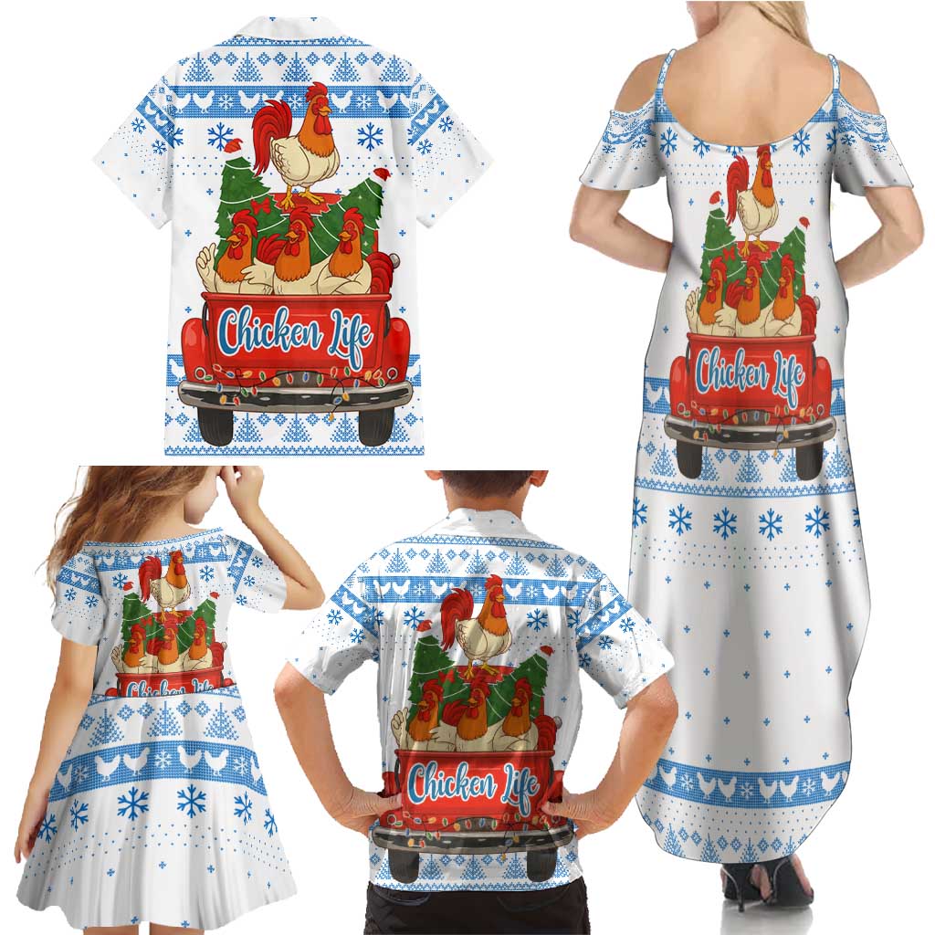 Chicken Life Christmas Family Matching Summer Maxi Dress and Hawaiian Shirt Xmas Holiday Patterns - Wonder Print Shop