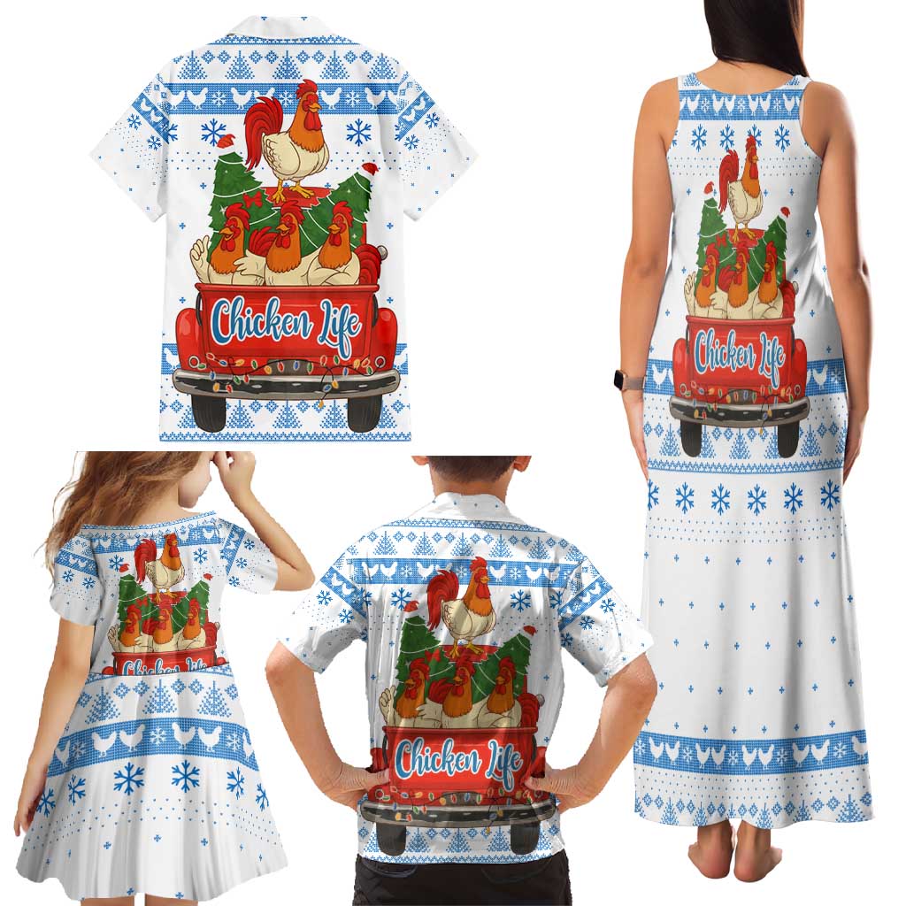 Chicken Life Christmas Family Matching Tank Maxi Dress and Hawaiian Shirt Xmas Holiday Patterns - Wonder Print Shop