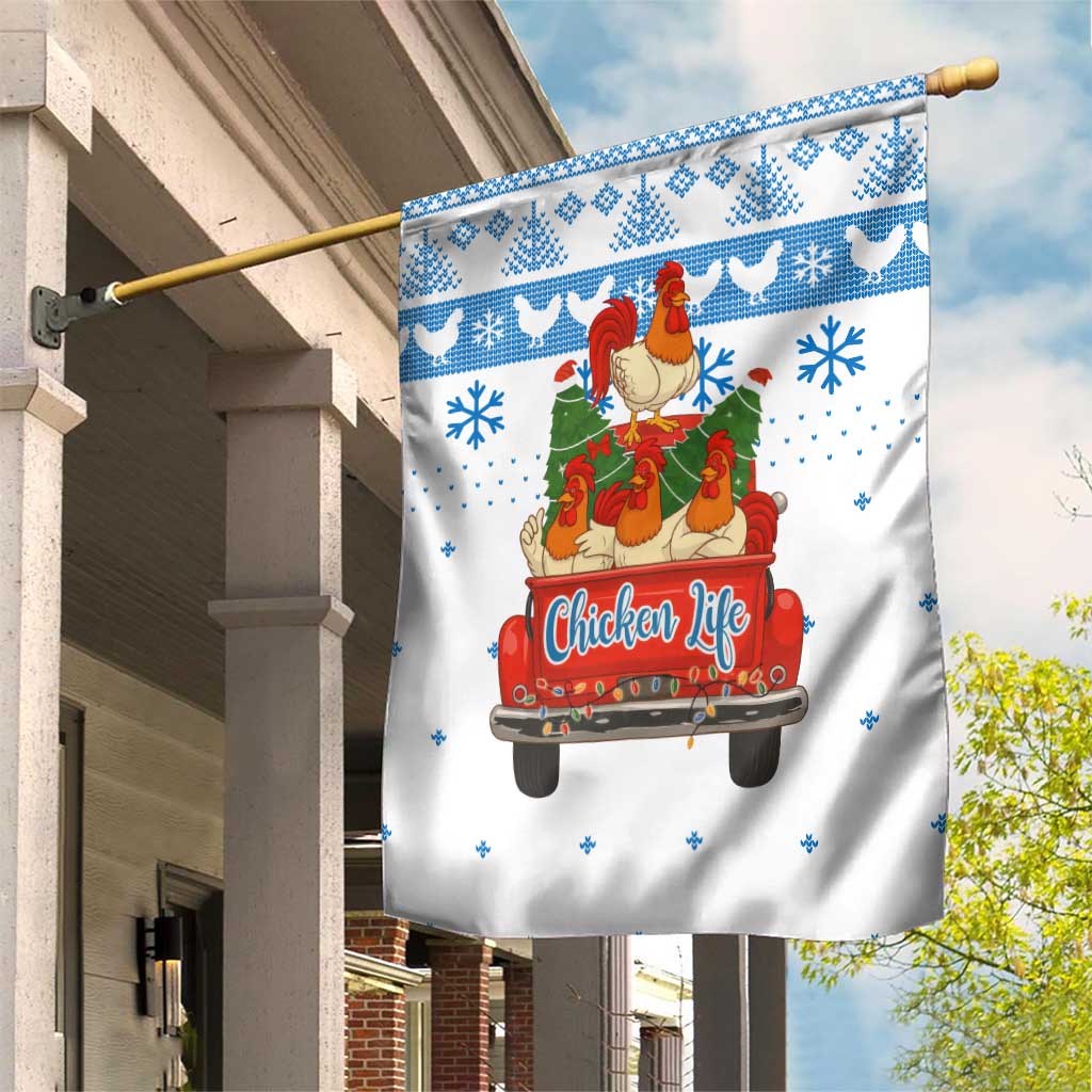 Chicken Life Christmas Garden Flag Xmas Holiday Patterns - Wonder Print Shop