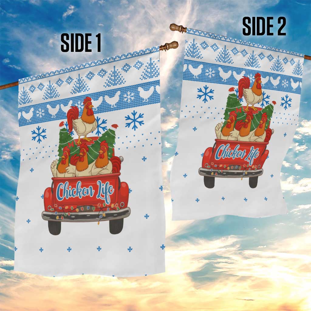 Chicken Life Christmas Garden Flag Xmas Holiday Patterns - Wonder Print Shop
