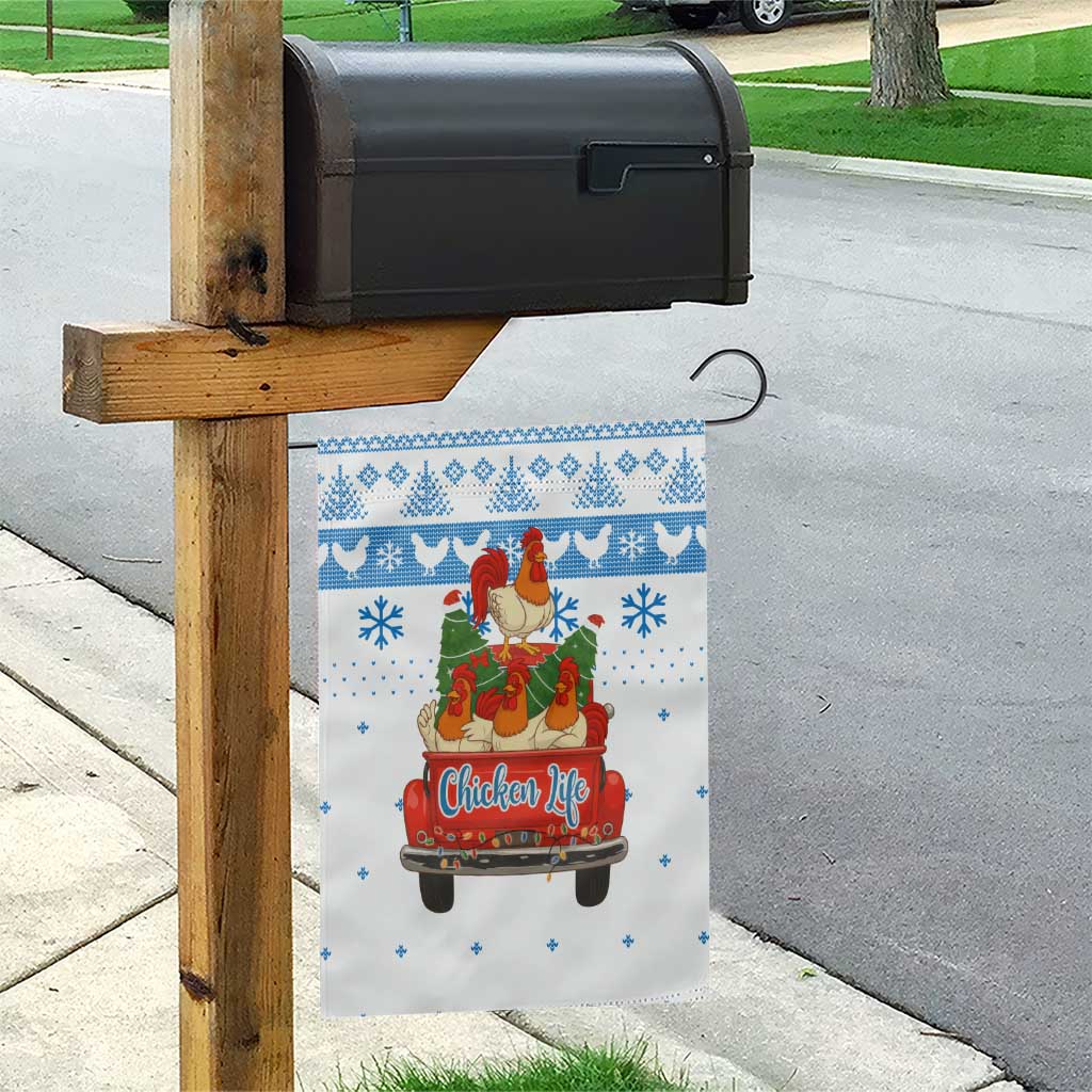 Chicken Life Christmas Garden Flag Xmas Holiday Patterns - Wonder Print Shop