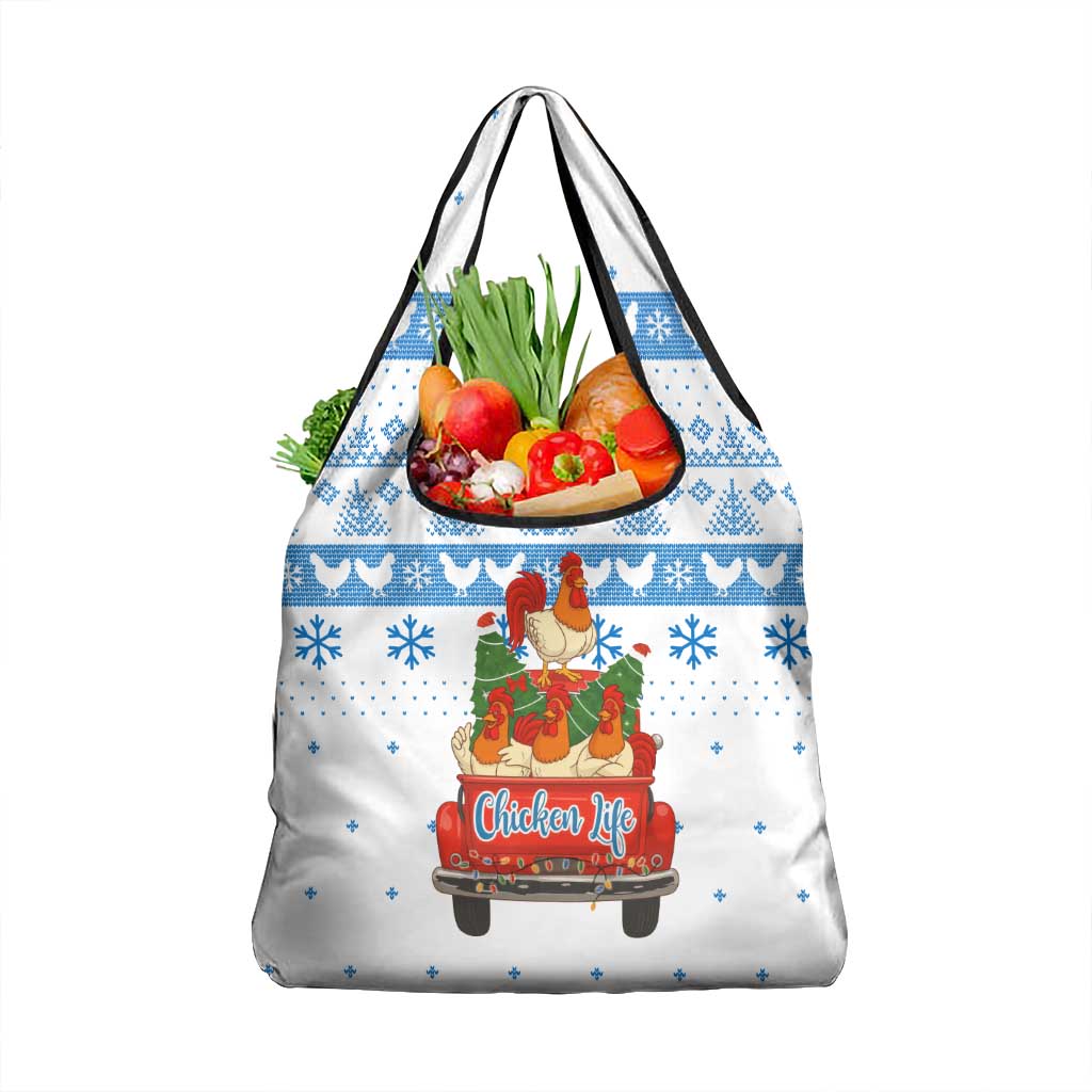 Chicken Life Christmas Grocery Bag Xmas Holiday Patterns - Wonder Print Shop