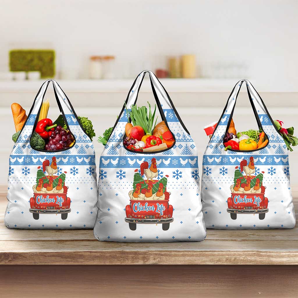 Chicken Life Christmas Grocery Bag Xmas Holiday Patterns - Wonder Print Shop