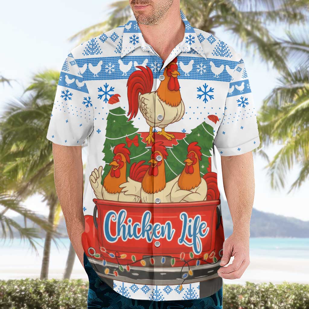 Chicken Life Christmas Hawaiian Shirt Xmas Holiday Patterns - Wonder Print Shop