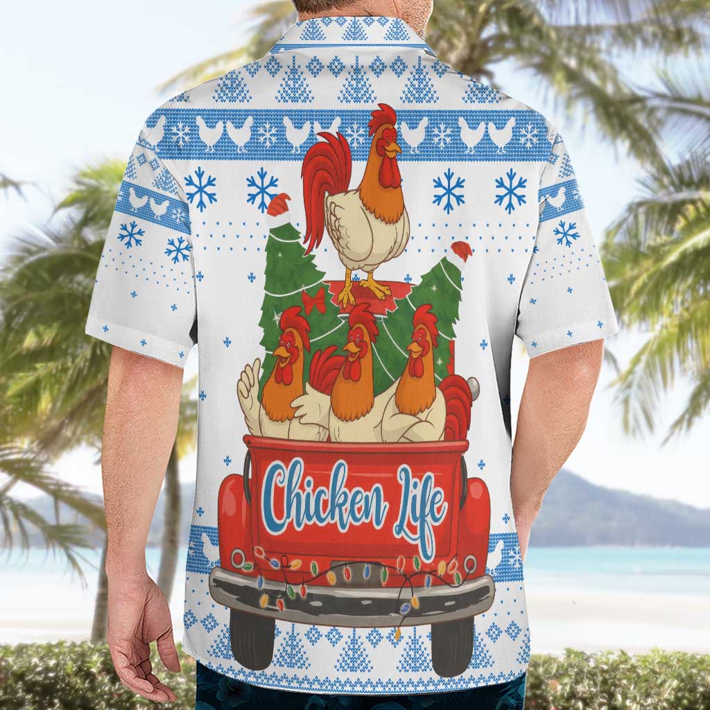 Chicken Life Christmas Hawaiian Shirt Xmas Holiday Patterns - Wonder Print Shop