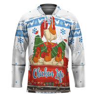 Chicken Life Christmas Hockey Jersey Xmas Holiday Patterns - Wonder Print Shop