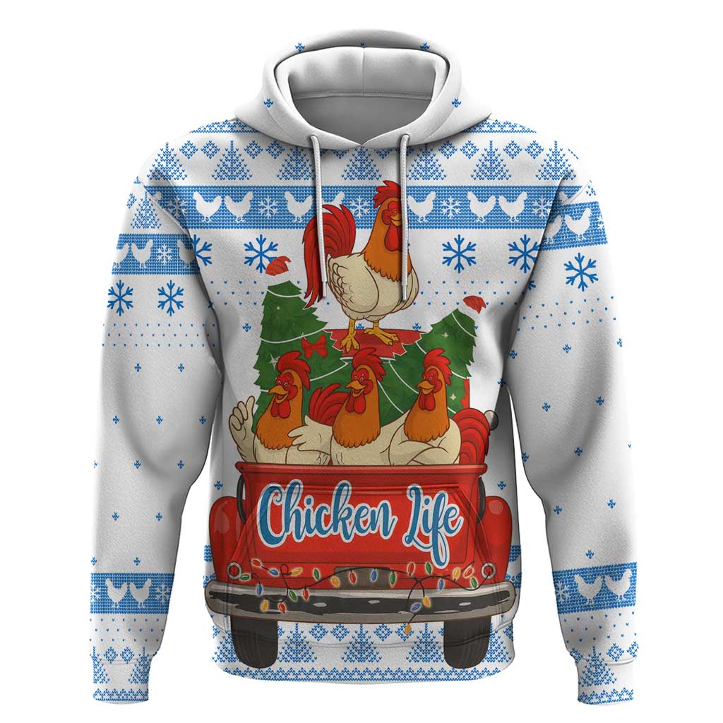 Chicken Life Christmas Hoodie Xmas Holiday Patterns - Wonder Print Shop