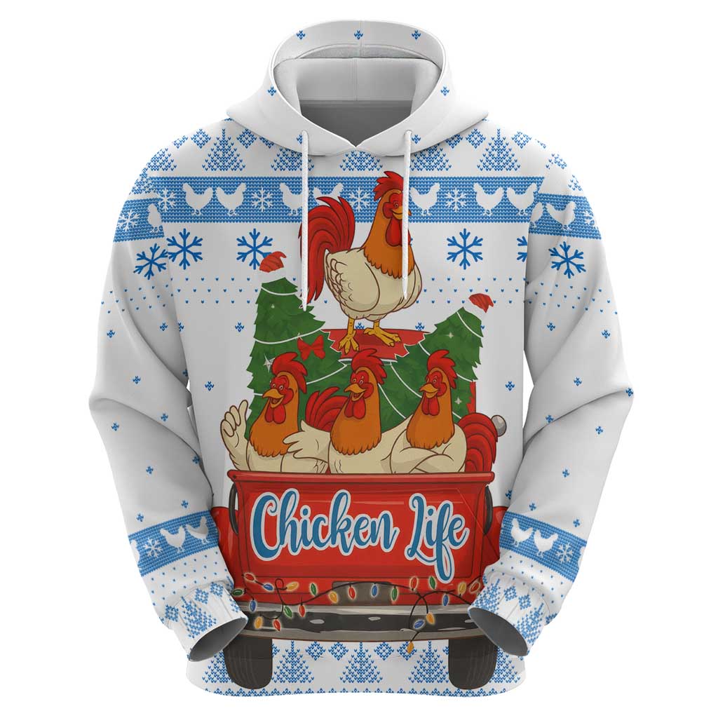 Chicken Life Christmas Hoodie Xmas Holiday Patterns - Wonder Print Shop