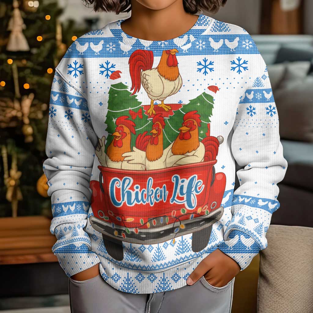 Chicken Life Christmas Kid Ugly Christmas Sweater Xmas Holiday Patterns - Wonder Print Shop
