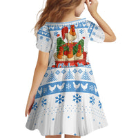 Chicken Life Christmas Kid Short Sleeve Dress Xmas Holiday Patterns - Wonder Print Shop